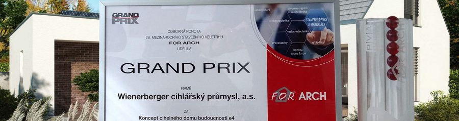 Fotografie ze zisku ocenění konceptu e4 - GRAND PRIX | Vzorový e4 dům | Wienerberger